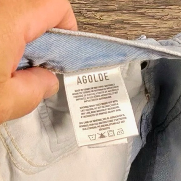 Agolde Light Wash Jean Shorts - Picture 7 of 8